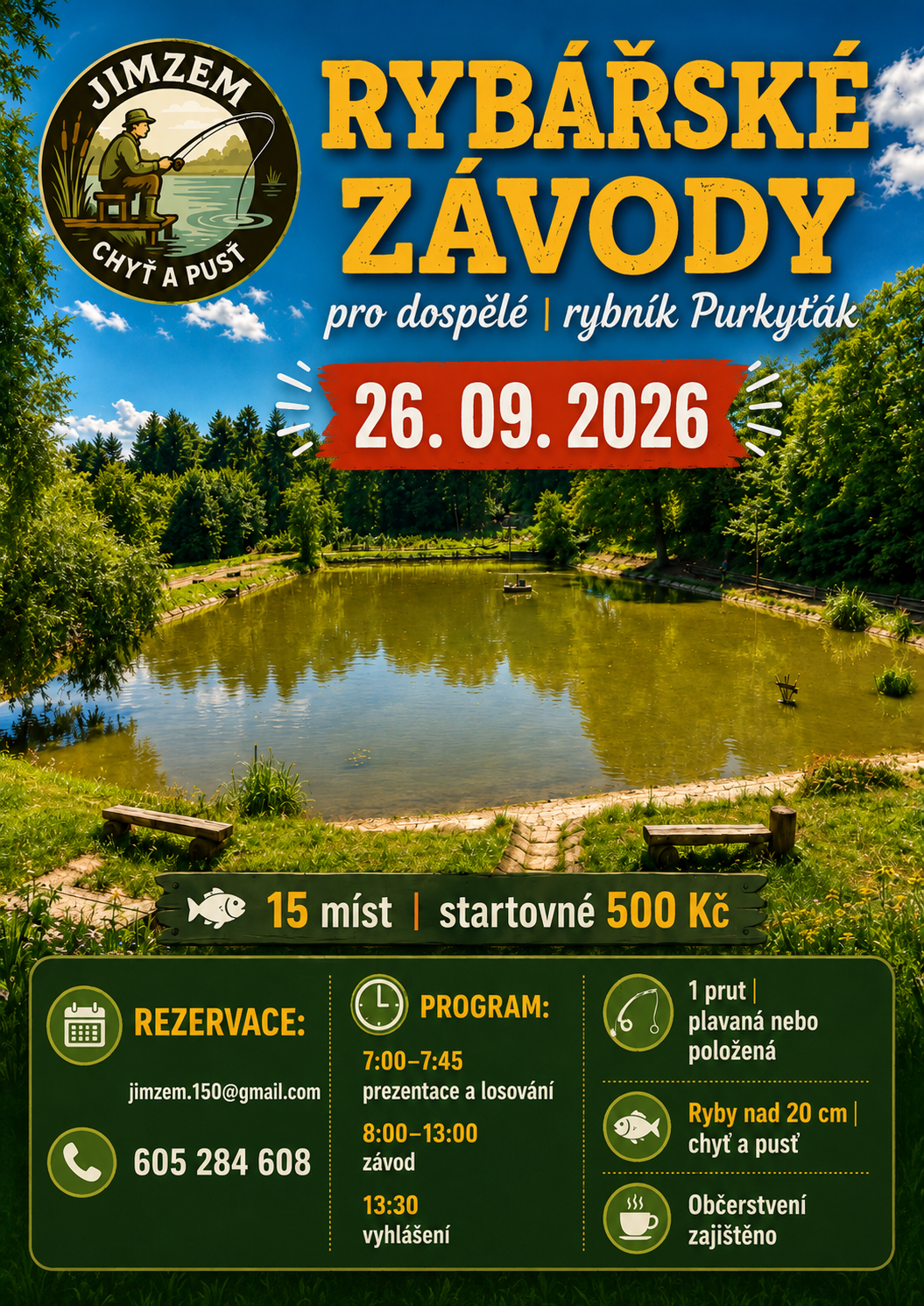 Rybářské závody pro dospělé 2026